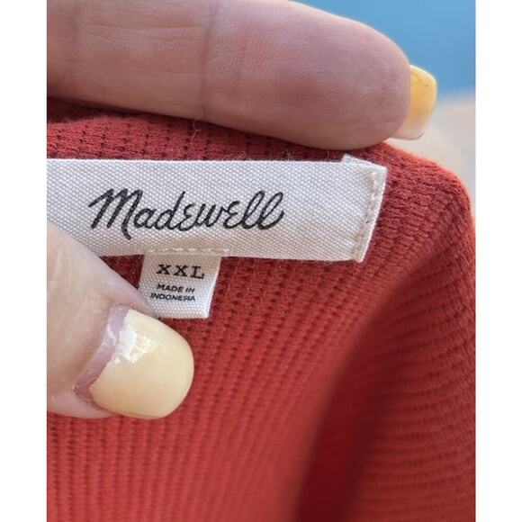 Madewell Midi Dress Size XXL Burnt Orange Etruscan Clay Ribbed Organic Cotton - Picture 7 of 7